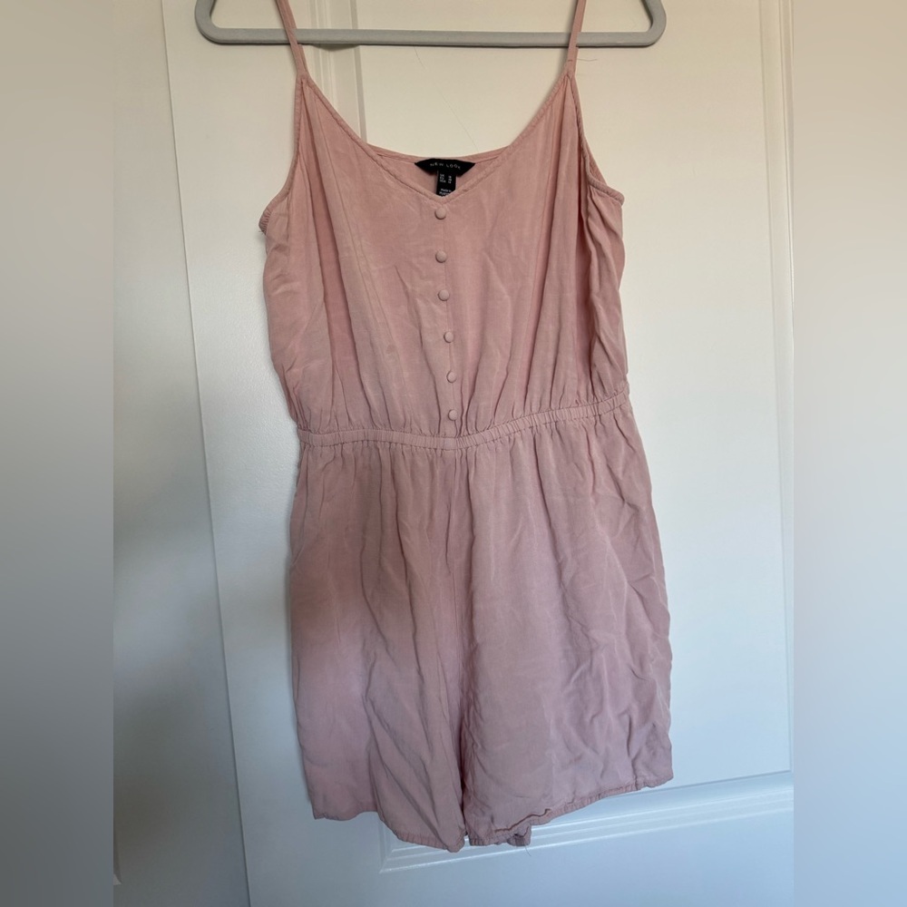 New Look Blush Pink Button-Front Romper | Size US 14
